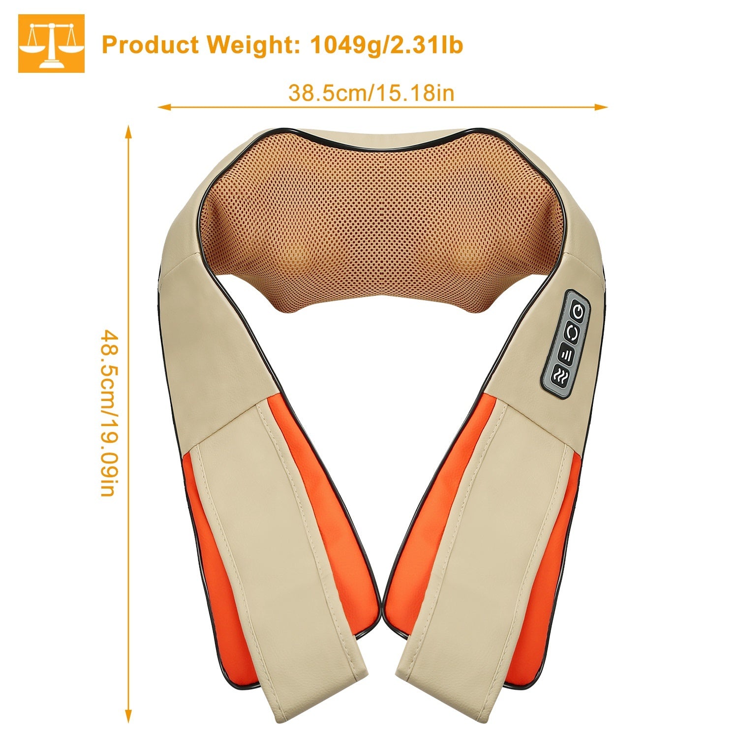 1Pc Neck Shoulder Massager Electric Back Massage Cape With Heat Deep Tissue 3D Kneading Massage Neck Waist Shiatsu Massager Pillow For Muscles Pain Relief Relax In Car Office And Home