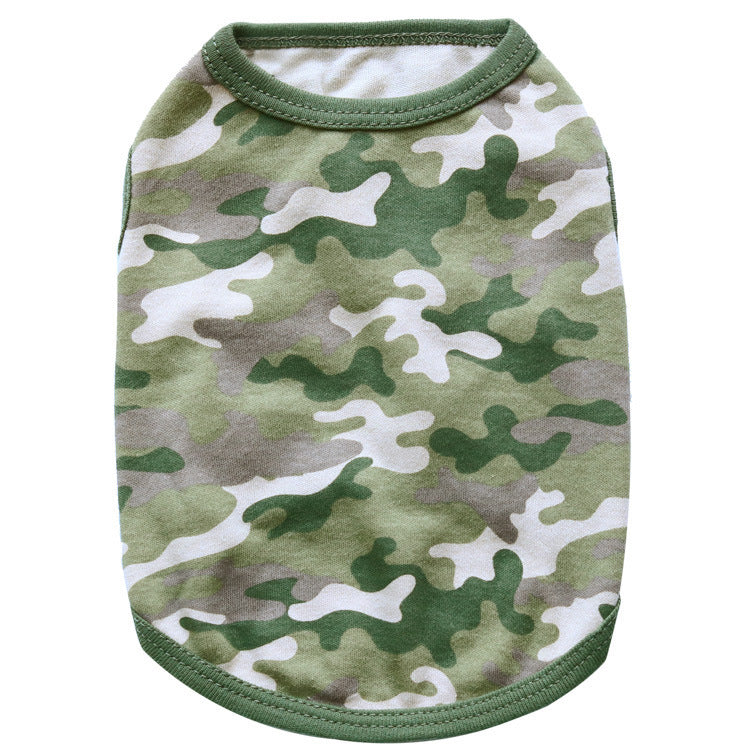 Pet Clothes Dog Clothes Cotton Yellow Woodland Camouflage Dog Clothes Vest Teddy Pet Clothes Spring And Summer