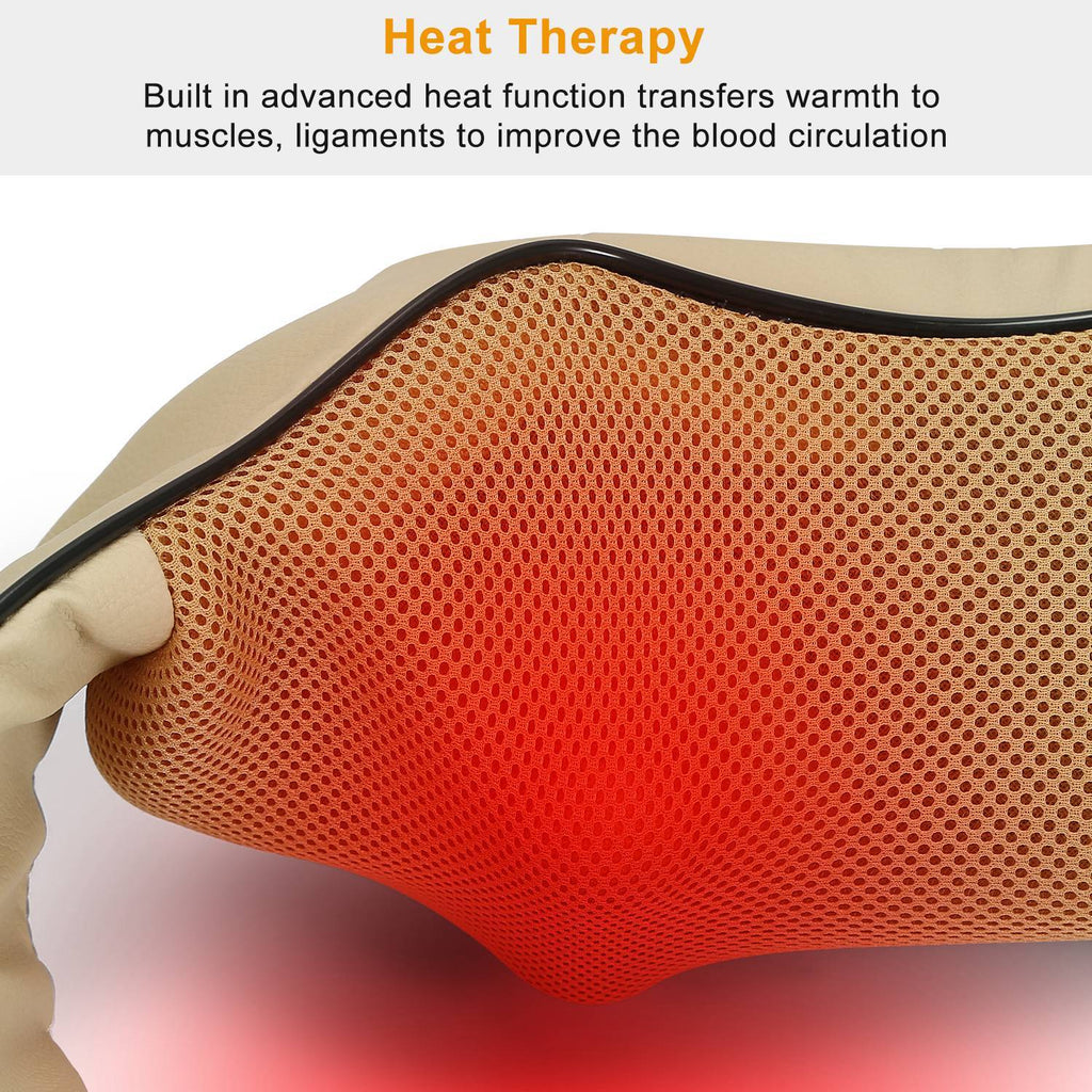 1Pc Neck Shoulder Massager Electric Back Massage Cape With Heat Deep Tissue 3D Kneading Massage Neck Waist Shiatsu Massager Pillow For Muscles Pain Relief Relax In Car Office And Home