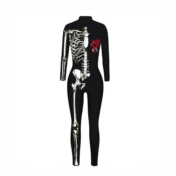 Halloween Skull Funny Slim Fit Bodysuit