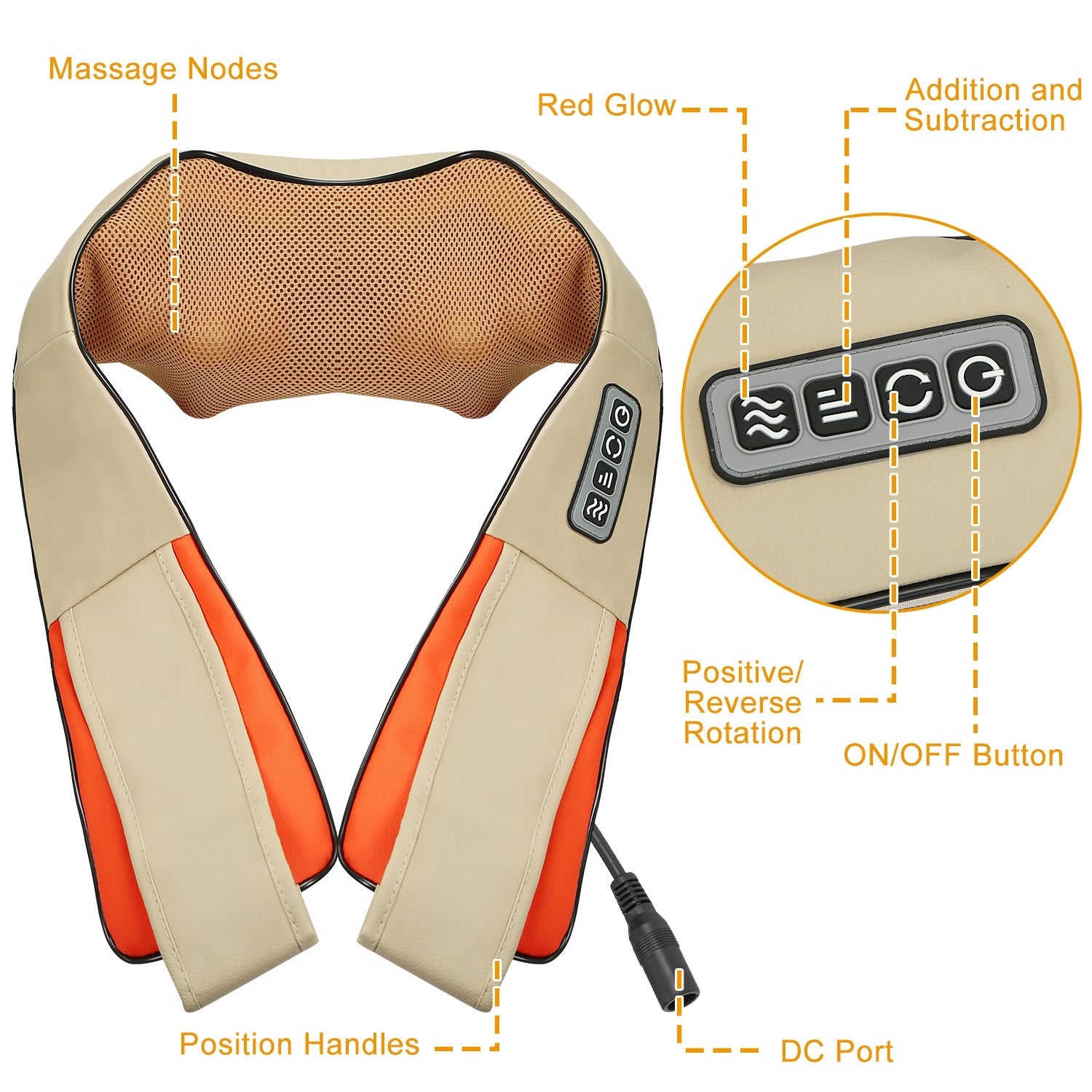 1Pc Neck Shoulder Massager Electric Back Massage Cape With Heat Deep Tissue 3D Kneading Massage Neck Waist Shiatsu Massager Pillow For Muscles Pain Relief Relax In Car Office And Home