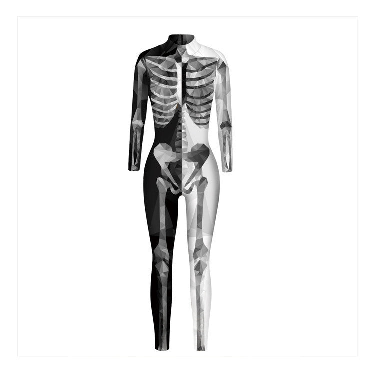 Halloween Skull Funny Slim Fit Bodysuit