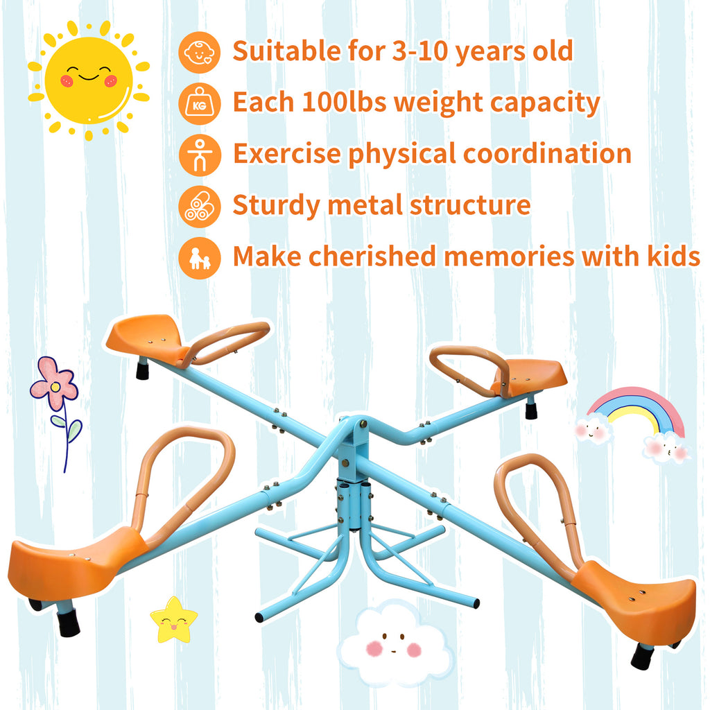 Outdoor Children's Rotating Seesaw