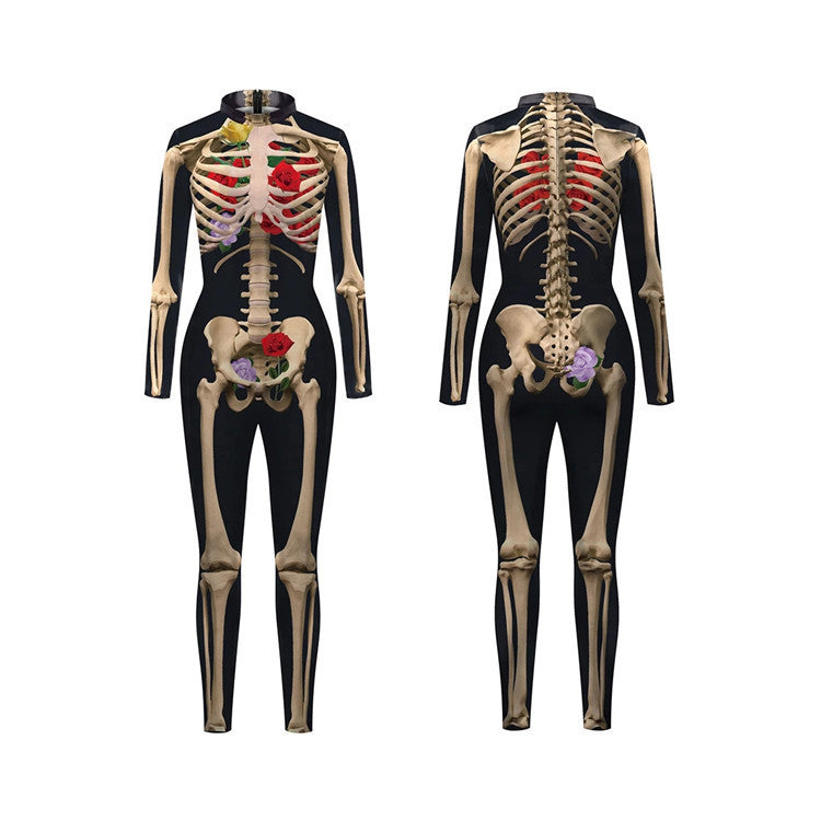 Halloween Skull Funny Slim Fit Bodysuit