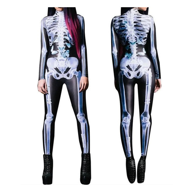 Halloween Skull Funny Slim Fit Bodysuit